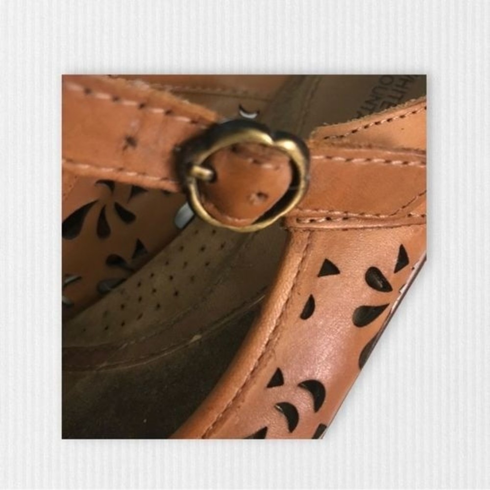 WHITE MOUNTAIN Mule Open Toe Leather Strap Brown Size 10M - Picture 5 of 9